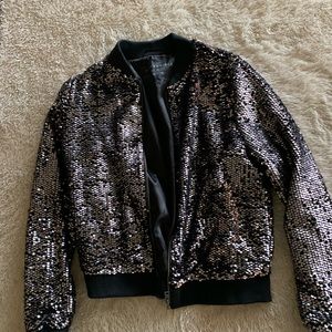 Sequin bomber style jacket